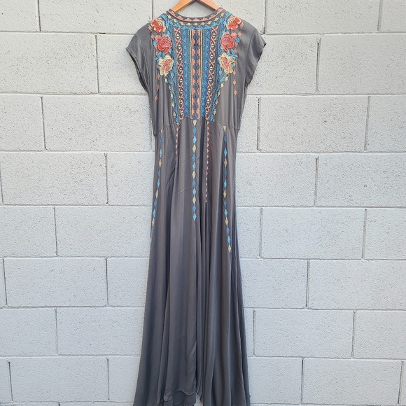 Johnny Was Biya | Crozier Embroidered Boho Rayon Maxi Dress Size Small - Picture 14 of 16